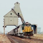 e/b C&NW Train under Coaling Tower